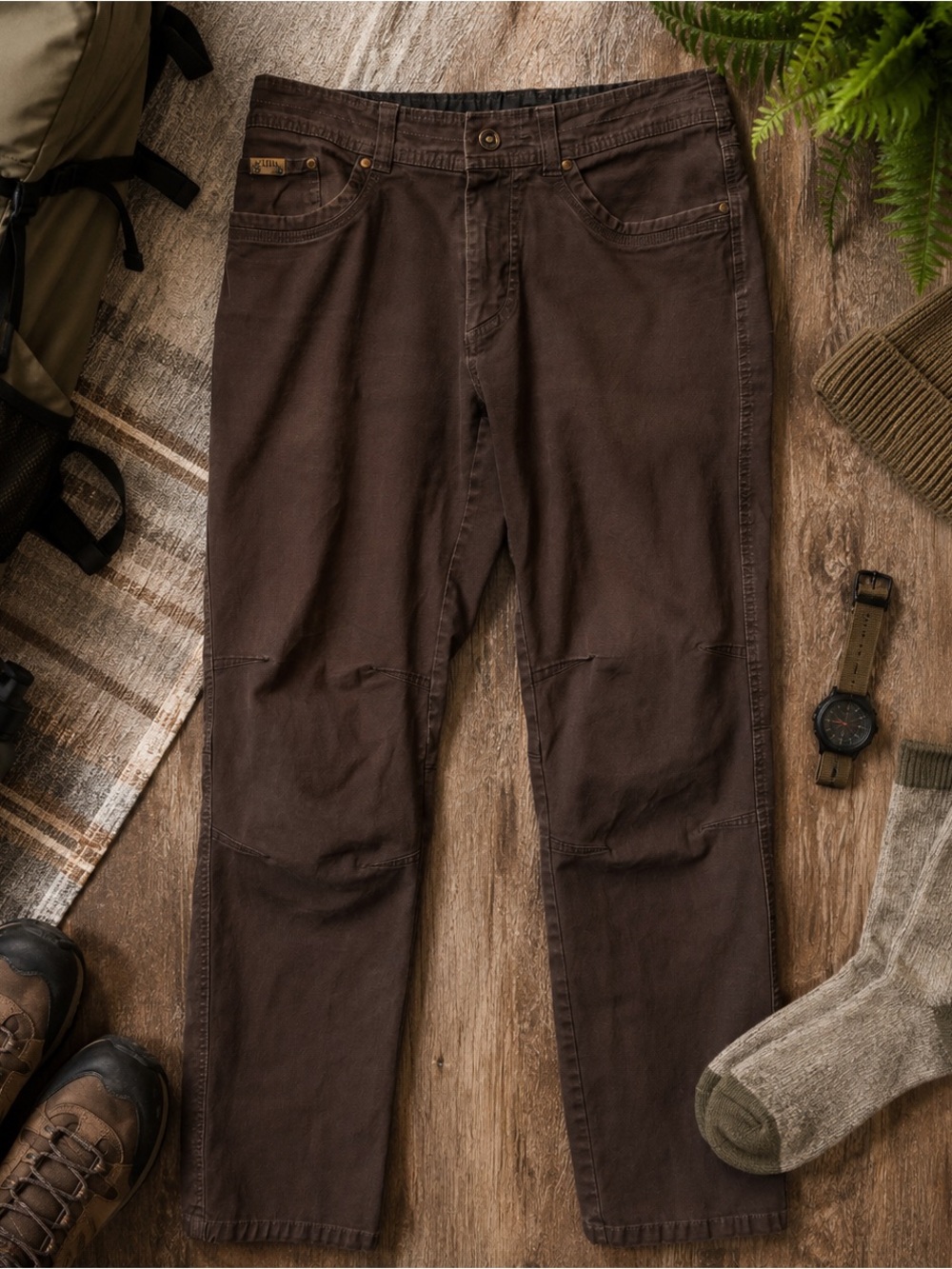 KUHL Vintage Brown Straight-Leg Outdoor Hiking Workwear Jeans Men's 32/32